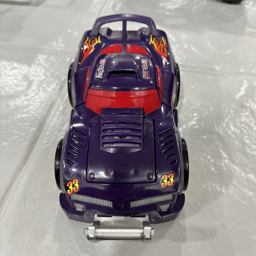 Mattel 2007 Fisher Price Shake N Go Rally Race Crash Ups Purple Orange Car 88#33